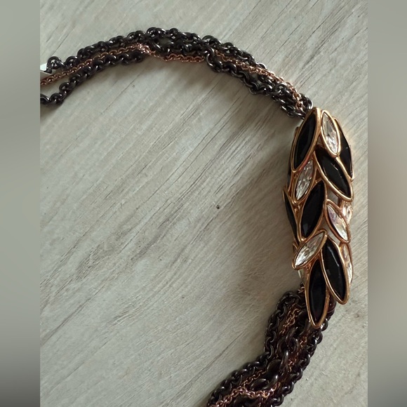 NWT Alexis Bittar 18” Black and Rose Gold Statement Necklace - Picture 2 of 5